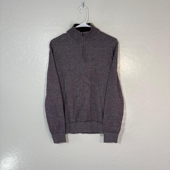 Bonobos Sweater Mens Medium Purple Quarter Zip Mock Neck Cotton Cashmere Slim - Picture 1 of 7